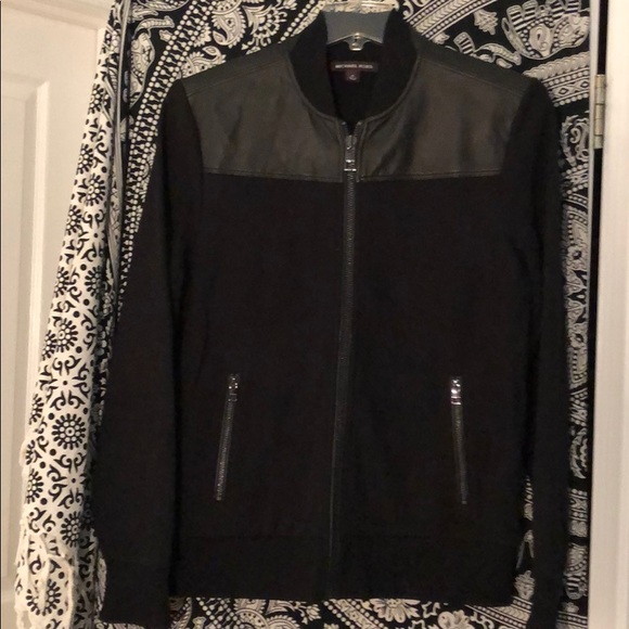 MEN’S MICHAEL KORS LEATHER / SWEATSHIRT JACKET - Picture 3 of 8